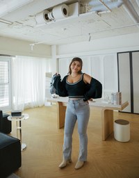 Colour Contrast Edge Two Piece Knit Top