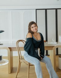 Colour Contrast Edge Two Piece Knit Top