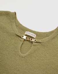 Gold Chased Cashmere Knit Loose Top