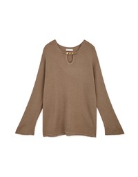 Gold Chased Cashmere Knit Loose Top