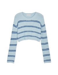 Mix Striped Knit Crop Top