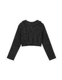 Small Bead Button Lapel Crop Top
