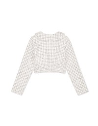 Small Bead Button Lapel Crop Top