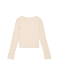 V Neck Diagonal Button Knit Top