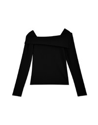 Square Neck Turn Up Striped Top
