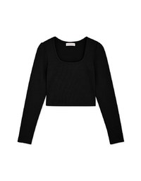 【Porima' Picks】U Neck Straight Grain Crop Fit Top
