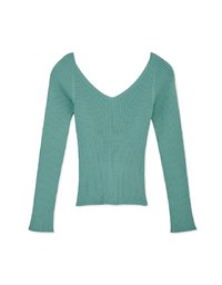 V Neck Long Sleeve Knit Fit Top