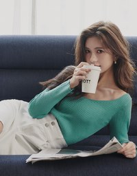 V Neck Long Sleeve Knit Fit Top