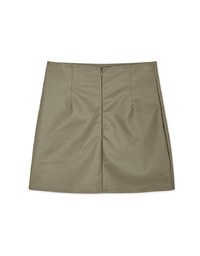 Side Slit High Waisted Faux Leather Skirt