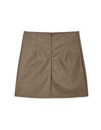 Side Slit High Waisted Faux Leather Skirt