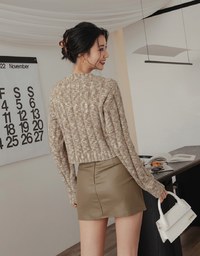 Side Slit High Waisted Faux Leather Skirt