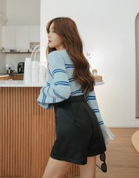 Tailored High Waisted Faux Leather Shorts
