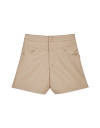 Tailored High Waisted Faux Leather Shorts
