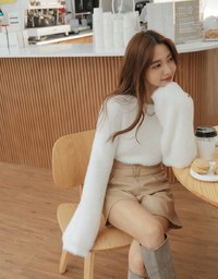 Tailored High Waisted Faux Leather Shorts