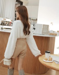 Tailored High Waisted Faux Leather Shorts
