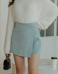 Textured Bias Button Skorts