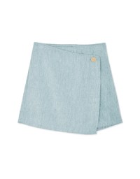 Textured Bias Button Skorts