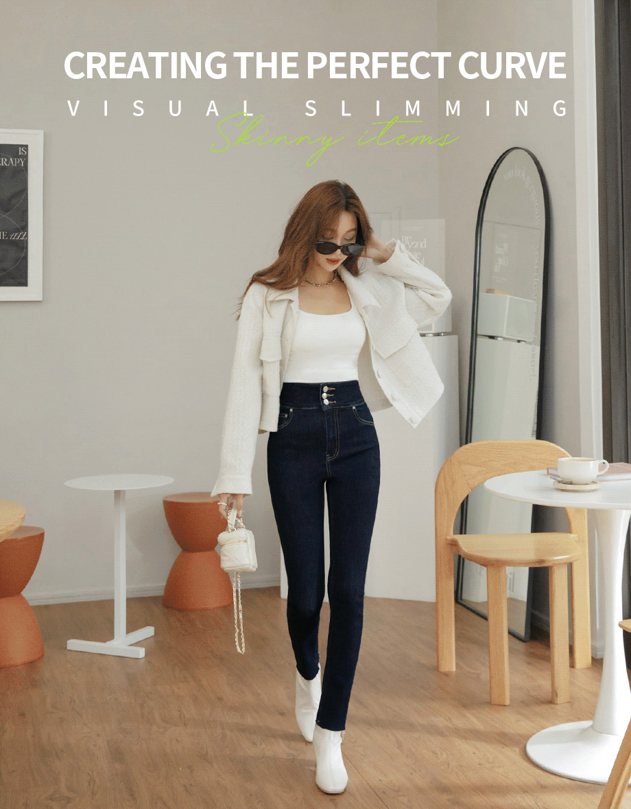 High Waisted Slim Fit Denim Jeans Pants