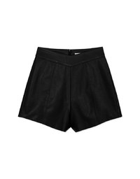 【Porima' Picks】Small V High Waisted Slim Faux Leather Shorts