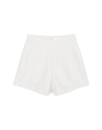 【Porima' Picks】Small V High Waisted Slim Faux Leather Shorts