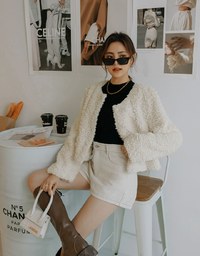 Classic Tweed Textured Shorts