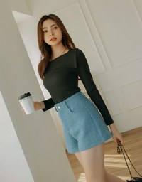 Classic Tweed Textured Shorts
