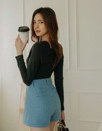 Classic Tweed Textured Shorts