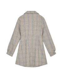 Checkered Lapel Diagonal Button Suit Dress
