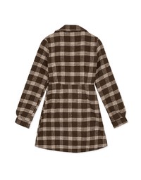 Checkered Lapel Diagonal Button Suit Dress