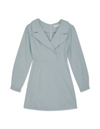 Stitched Lapel Denim Jeans Mini Dress