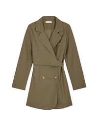 Double Belted Suit Dress (With Shoulder Pads)