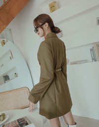 Double Belted Suit Dress (With Shoulder Pads)
