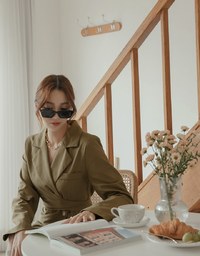 Double Belted Suit Dress (With Shoulder Pads)