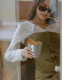 Button-Down Blouse Shirt s Mini Dress (With Belt)