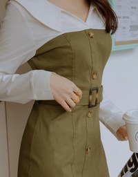Button-Down Blouse Shirt s Mini Dress (With Belt)
