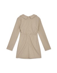 Houndstooth Overlap Side Belt Shirt Mini Dress