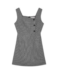 Side Button Style Wide Shoulder Cami Mini Dress