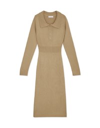 Lapel Zipper Loose Knit Maxi Dress