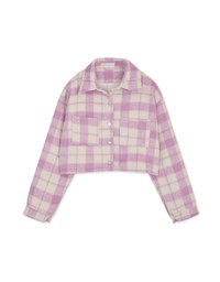 Plaid Lapel Fluffy Loose Blazer Jacket