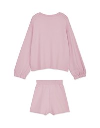 Laidback V Neck Loose Knit Short Set