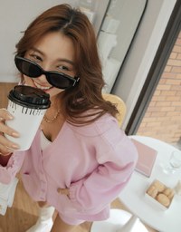 Laidback V Neck Loose Knit Short Set