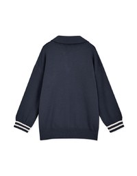 Preppy Lapel Collar Knit Top