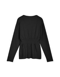 V-Neck Silver Button Slit Knit Blazer Jacket