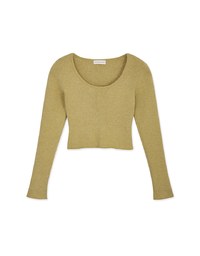 Round Neck Knit FItted Crop Top