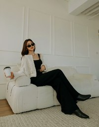 High Waisted Knit Knit Loose Pants