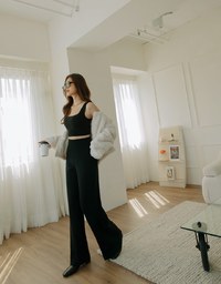High Waisted Knit Knit Loose Pants