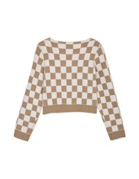 【Porima' Picks】 Tweed Plaid Knit Crop Top