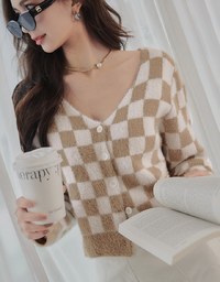 【Porima' Picks】 Tweed Plaid Knit Crop Top