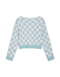 【Porima' Picks】 Tweed Plaid Knit Crop Top