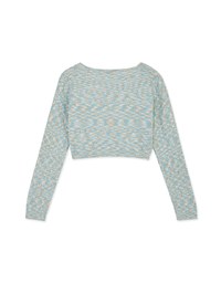 【Porima' Picks】V Neck Mixed Color Buttoned Knit Crop Top